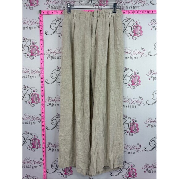 vn studio Pants - Pants wide leg lightweight Women's Wide-Leg bottoms Pants in Light Beige
